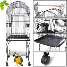 Iglobalbuy Voliere Cage Oiseaux Metal Canaries Perruches Perroquets Avec 2 Mangeoires