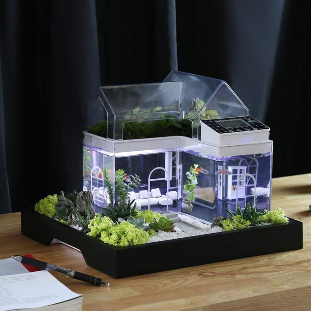  Aquarium  de bureau en forme de maison 